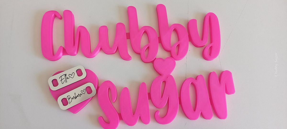 a 3d-printed chubby Sugar logo